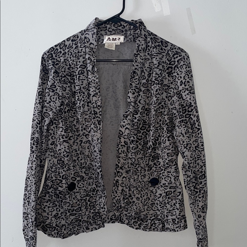 AMX Animal Print Blazer Black and Gray
